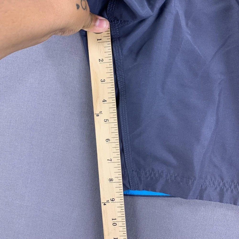 Speedo Swim Trunks Men LG (34in) Gray Blue Mesh Lined‎ Board Shorts Cargo Pocket